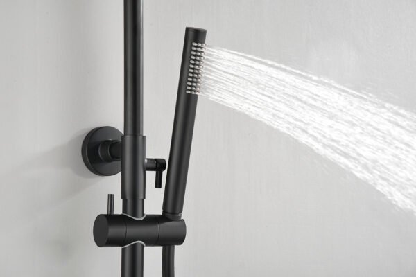 Ribbd thermostatische regendoucheset opbouw mat zwart - Regendouchesets | Lapy