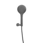 UniMatch handdoucheset met handdouche 3 standen Ø 12 cm, doucheslang en wandhouder kantelbaar gunmetal - Kranen | Lapy
