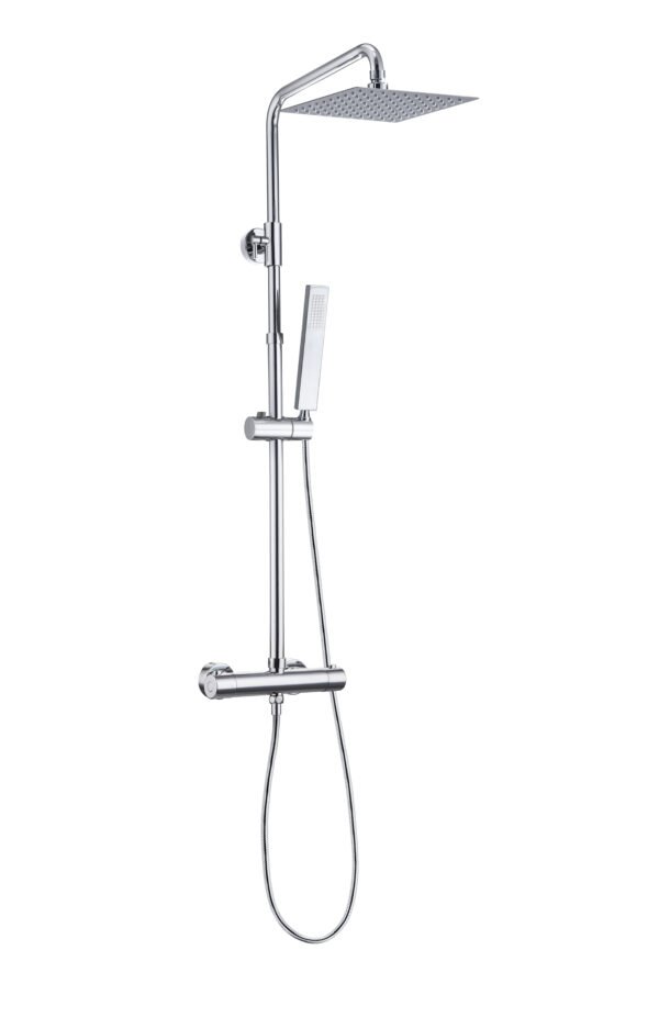 Twenty eco thermostatische regendoucheset opbouw rond/vierkant chroom - Regendouchesets | Lapy