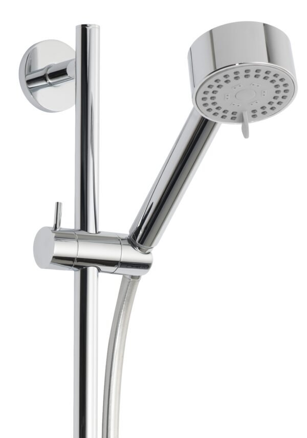UniMatch Cadans glijstangset compleet met handdouche 3 standen Ø 8 cm chroom - Glijstangen | Lapy