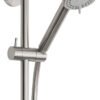 UniMatch Cadans glijstangset compleet met handdouche 3 standen Ø 8 cm geborsteld staal PVD - Glijstangen | Lapy
