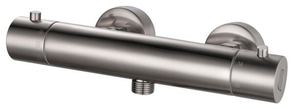 Rio thermostatische douchemengkraan 12 cm geborsteld staal