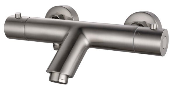 Rio thermostatische badmengkraan 15 cm geborsteld staal