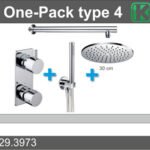 one-pack inbouwthermostaatset type 4 CHR (30cm) - Complete douchekranensets | Lapy