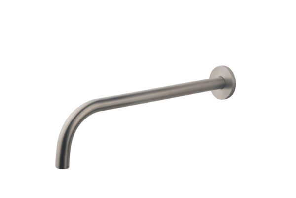 Slim 18mm uitloop rond 30cm 1/2" geborsteld staal PVD