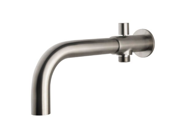 inbouw-baduitloop met omstel rond 23cm geborsteld staal PVD - Inbouw badkranen | Lapy