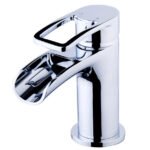 Alegra wastafelkraan waterval met clickwaste chroom - Opbouw wastafelkranen | Lapy
