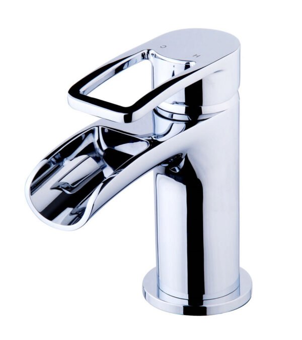 Alegra wastafelkraan waterval met clickwaste chroom - Opbouw wastafelkranen | Lapy