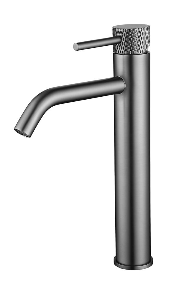 Ribbd XL wastafelkraan hoog met coldstart gunmetal PVD - Opbouw wastafelkranen | Lapy