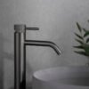 Ribbd XL wastafelkraan hoog met coldstart gunmetal PVD - Opbouw wastafelkranen | Lapy