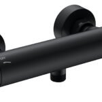Ribbd thermostatische douchemengkraan hartafstand 15 cm mat zwart - Opbouw douchekranen | Lapy