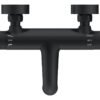 Ribbd thermostatische badmengkraan hartafstand 15 cm mat zwart - Opbouw badkranen | Lapy