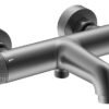 Ribbd thermostatische badmengkraan hartafstand 15 cm gunmetal PVD - Opbouw badkranen | Lapy
