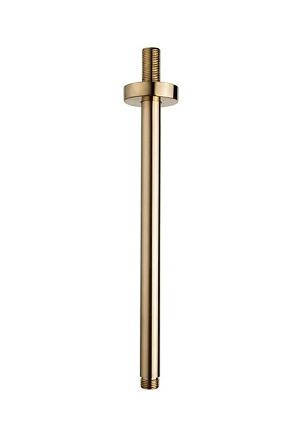 UniMatch douchearm met plafondbevestiging 30 cm geborsteld messing PVD