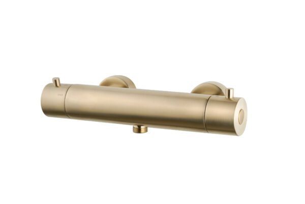 Caral Cool Touch thermostatische douchemengkraan geborsteld messing PVD - Opbouw douchekranen | Lapy