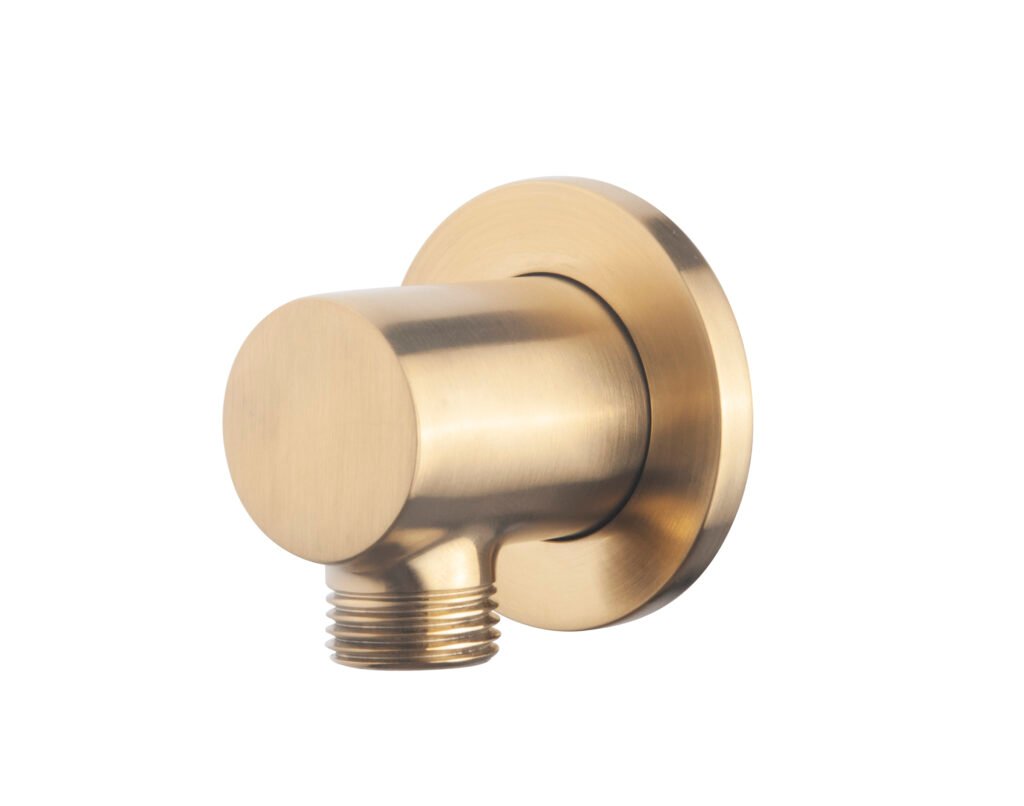 UniMatch wandaansluitbocht rond 1/2" geborsteld messing PVD