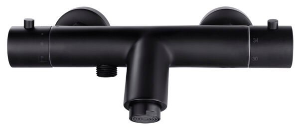 Rio thermostatische badmengkraan 15 cm mat zwart