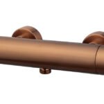 Caral Cool Touch thermostatische douchemengkraan geborsteld brons koper PVD - Opbouw douchekranen | Lapy