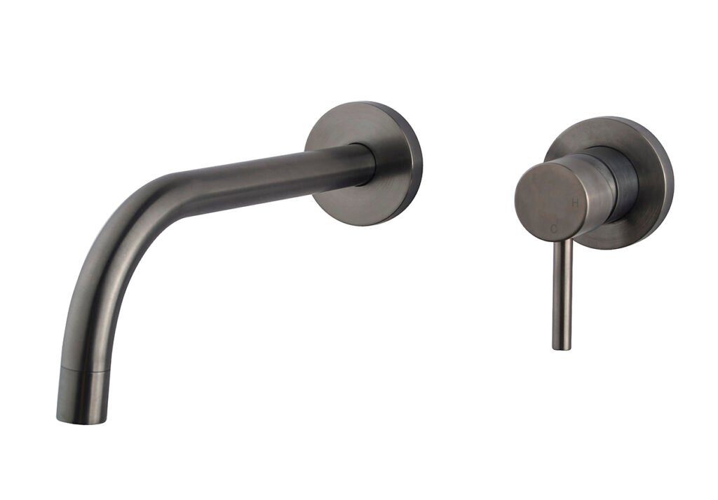 Caral Slim afbouwdeel eenhendel wastafelkraan met coldstart gunmetal PVD