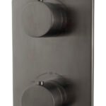 Caral afbouwdeel inbouwthermostaat 2 weg gunmetal PVD - Inbouwthermostaten | Lapy