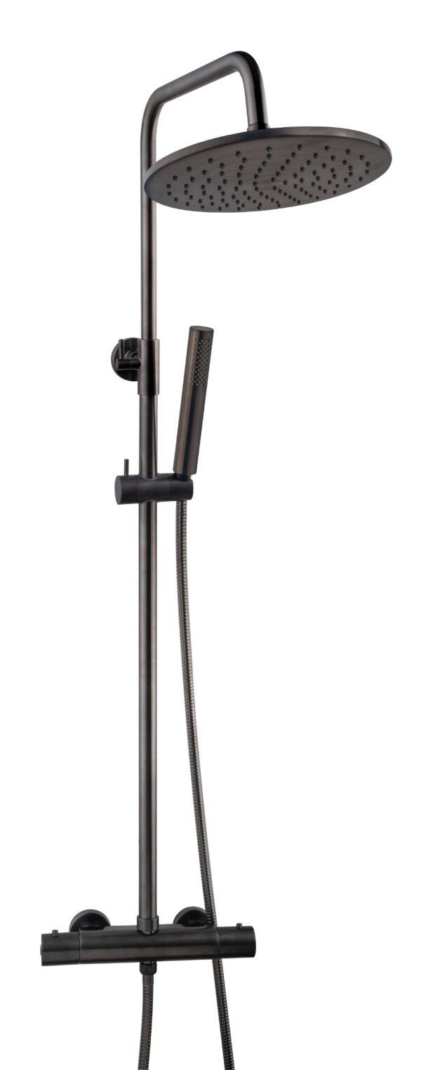 Caral thermostatische regendoucheset opbouw gunmetal PVD - Regendouchesets | Lapy