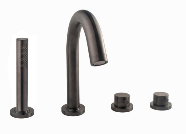 Caral afbouwdeel badrandthermostaat 4-gats gunmetal PVD