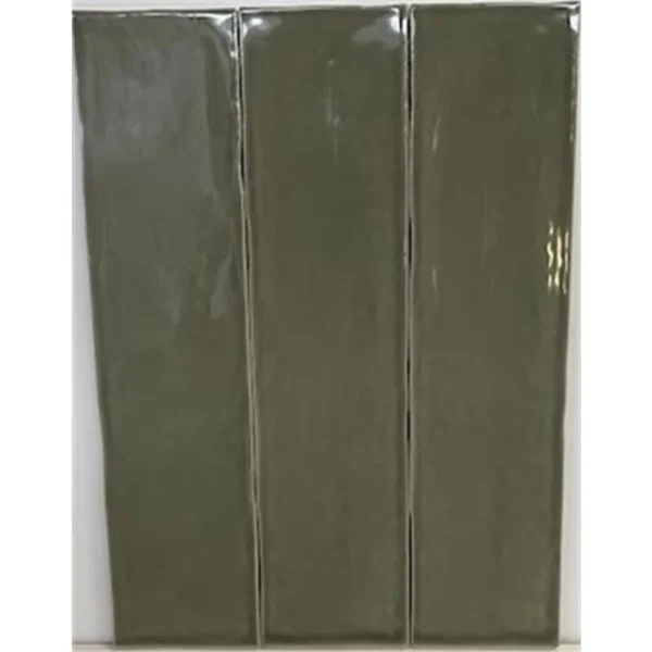 Tebe Vintage Olive Brillo 7,5X30 Glans - Wandtegels Vintagelook | Lapy