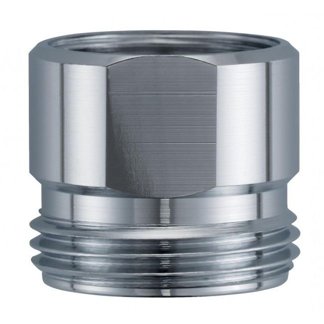 Verloopnippel M22 bi x 3/4" bu chroom