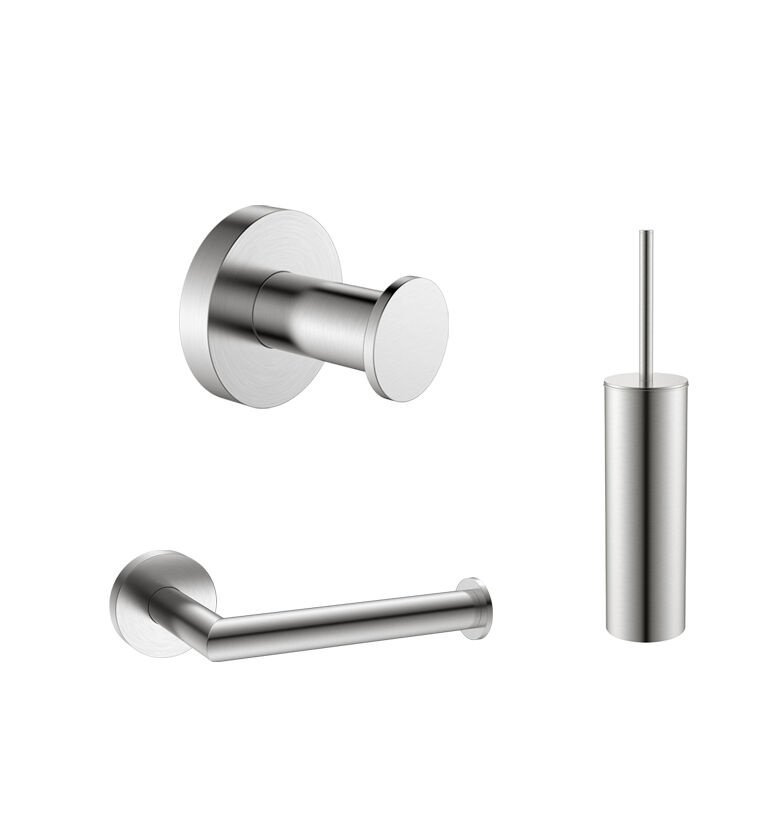 Toilet accessoireset rond RVS Look