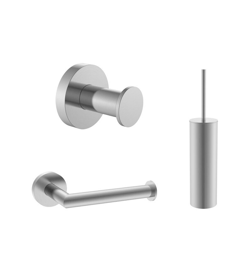 Toilet accessoireset rond Gun Metal