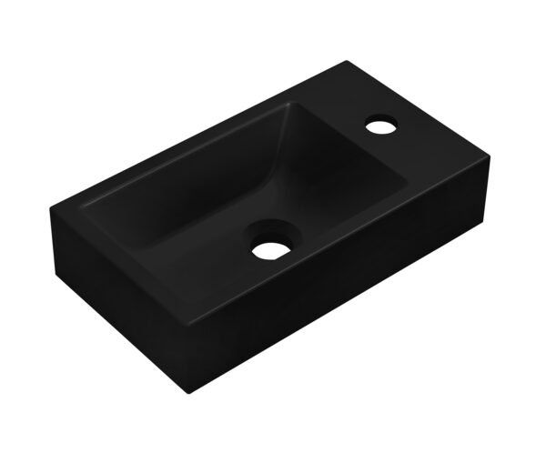 Ribbella fontein omkeerbaar 40 x 22 x 9 cm composiet mat zwart - Wastafels | Lapy