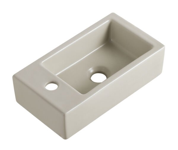 Rhea M fontein links 40 x 22 x 11 cm keramiek beige - Wastafels | Lapy