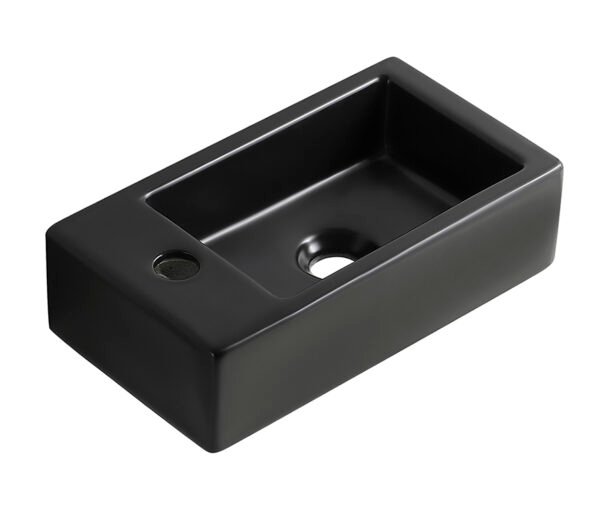 Rhea M fontein links 40 x 22 x 11 cm keramiek mat zwart - Fonteinen | Lapy