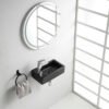 Rhea M fontein links 40 x 22 x 11 cm keramiek mat zwart - Fonteinen | Lapy