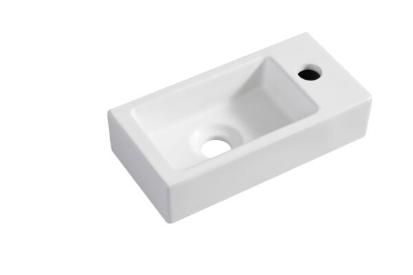Rhea S mini fontein rechts 36,5 x 18 x 9 cm keramiek mat wit - Fonteinen | Lapy
