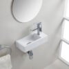 Rhea S mini fontein rechts 36,5 x 18 x 9 cm keramiek mat wit - Fonteinen | Lapy