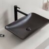 Karé waskom rechthoekig 58 x 36 x 11,5 cm keramiek mat zwart - Waskommen | Lapy