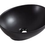 Barco waskom ovaal 40 x 33 x 14,5 cm keramiek mat zwart - Waskommen | Lapy