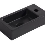 Rhea S mini fontein rechts 36,5 x 18 x 9 cm keramiek mat zwart - Fonteinen | Lapy