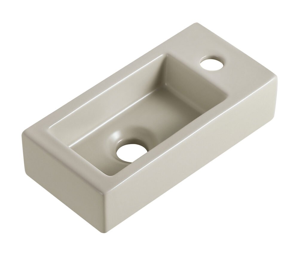 Rhea S mini fontein rechts 36,5 x 18 x 9 cm keramiek beige