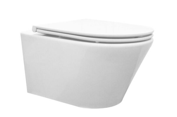 Vesta Tornado flush wandcloset rimless met nano coating met Flatline toiletzitting softclose en quick release glans | Lapy
