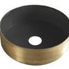 Mondri waskom rond 36 x 36 x 12 cm mat zwart/geborsteld goud - Waskommen | Lapy