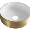 Mondri waskom rond 36 x 36 x 12 cm glans wit/geborsteld goud - Waskommen | Lapy
