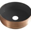Mondri waskom rond 36 x 36 x 12 cm mat zwart/geborsteld brons koper - Waskommen | Lapy