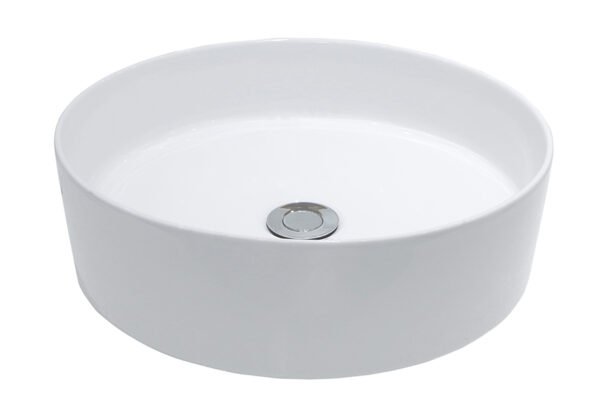 Link waskom rond 40 x 12 cm keramiek mat wit - Waskommen | Lapy