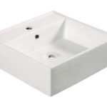 Larx waskom vierkant 46 x 46 x 16,5 cm keramiek glans wit - Waskommen | Lapy