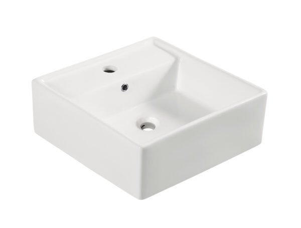 Larx waskom vierkant 41 x 41 x 15 cm keramiek glans wit - Waskommen | Lapy