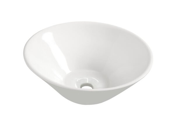 Circle waskom rond 42 x 15 cm keramiek glans wit - Waskommen | Lapy