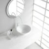Circle waskom rond 42 x 15 cm keramiek glans wit - Waskommen | Lapy