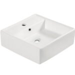 Larx waskom 38,5 x 38,5 x 13 cm keramiek glans wit - Waskommen | Lapy
